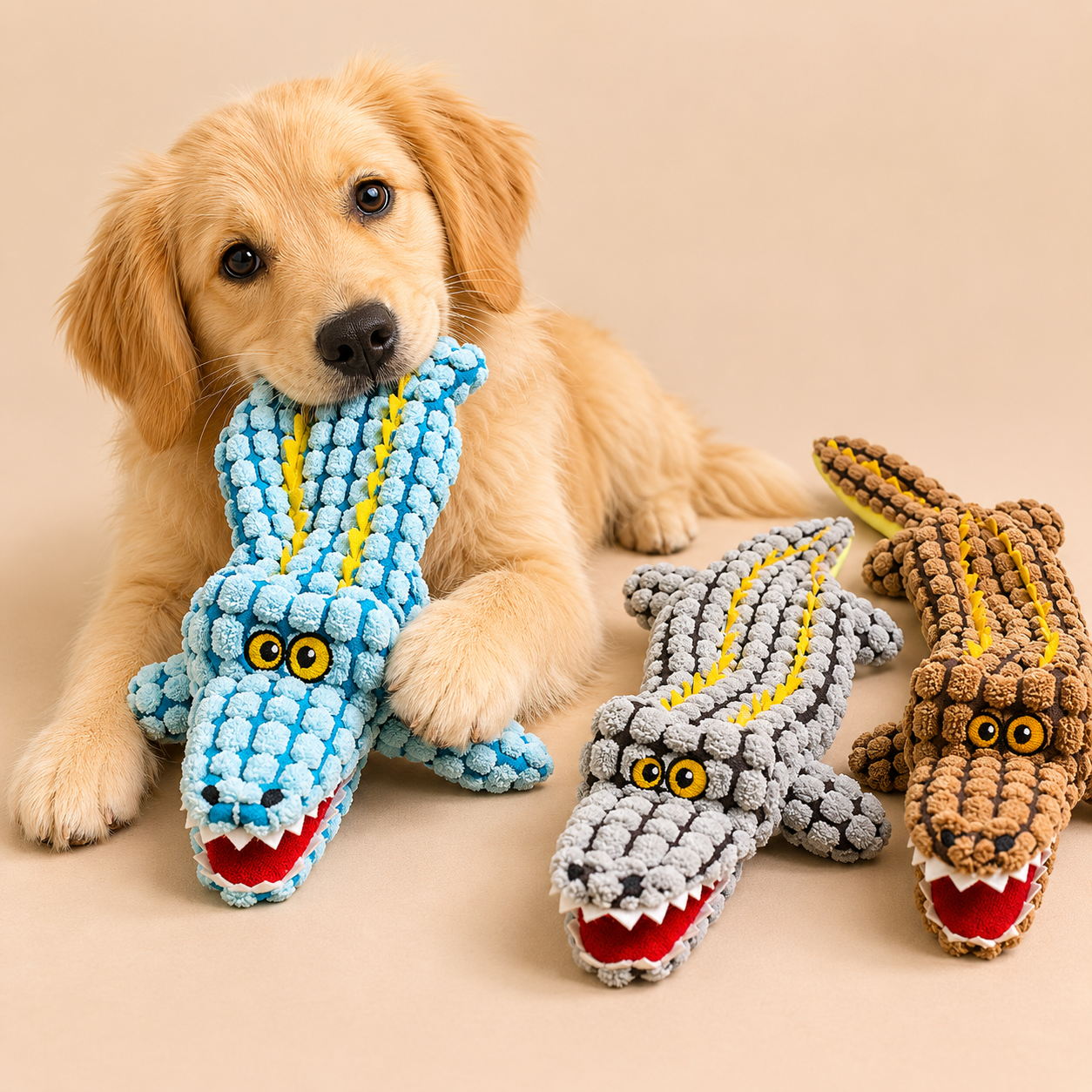 Dog Plush Alligator Squeaky Toy