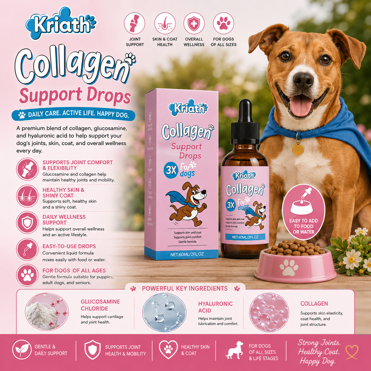 Pet Dog Collagen Drops